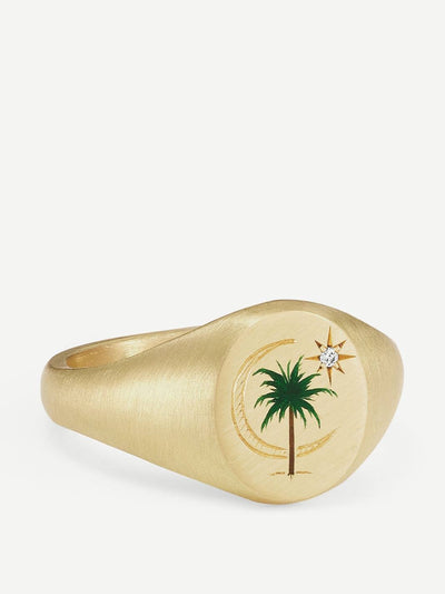 Cece Jewellery Palm and moon ring at Collagerie