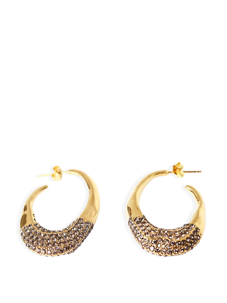 Gold and graphite crystals Panarea Pave earrings