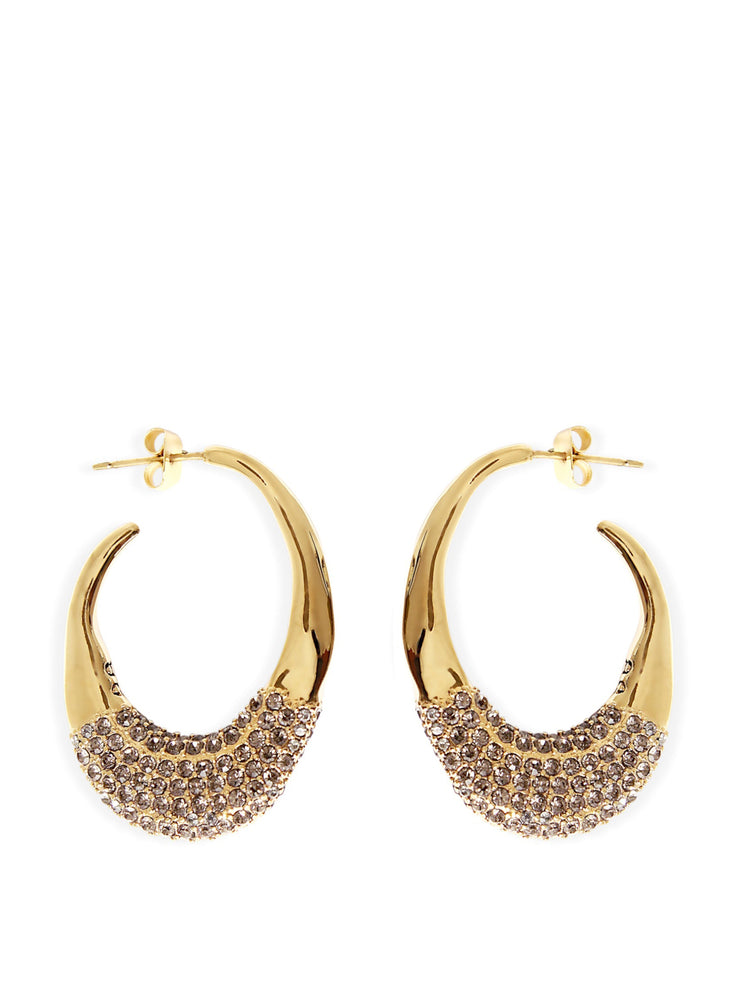Gold and graphite crystals Panarea Pave earrings