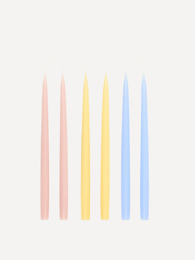 Rebecca Udall Danish taper candles in pastel pairs (set of 6) at Collagerie