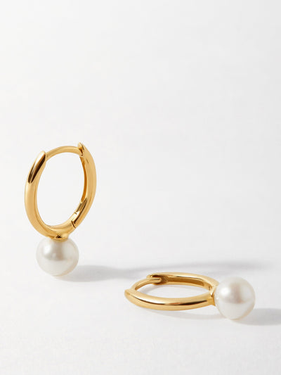 Edge of Ember Pearl oval hoop earrings at Collagerie