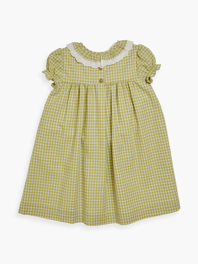 Amaia Sage green check Pepa dress at Collagerie
