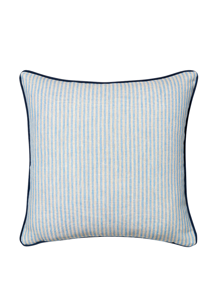 Persian Poppy print cornflower blue cushion Cushions Volga Linen    - Collagerie