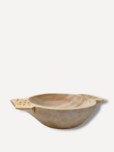 Casa de Folklore Wooden bowl with carved handles at Collagerie