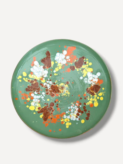 Casa de Folklore Splatter moss green large serving plate at Collagerie