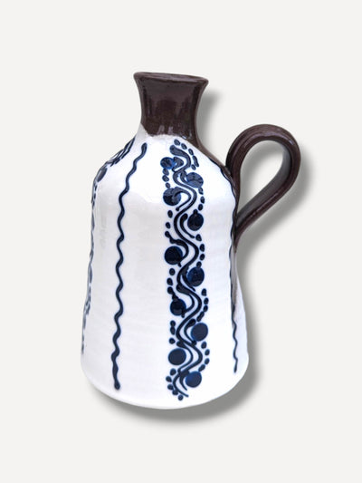 Casa de Folklore Sitar ecru blue bottle vase III at Collagerie