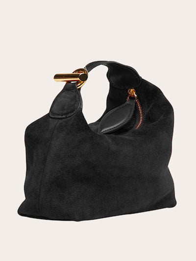 Little Liffner Pillow pouch micro suede black at Collagerie