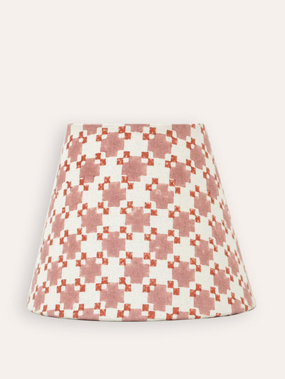 Birdie Fortescue Pink Capilla block print candle lampshade at Collagerie