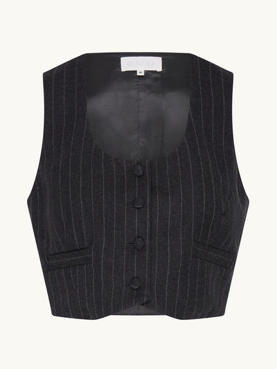 Racil Tony pinstripe waistcoat at Collagerie