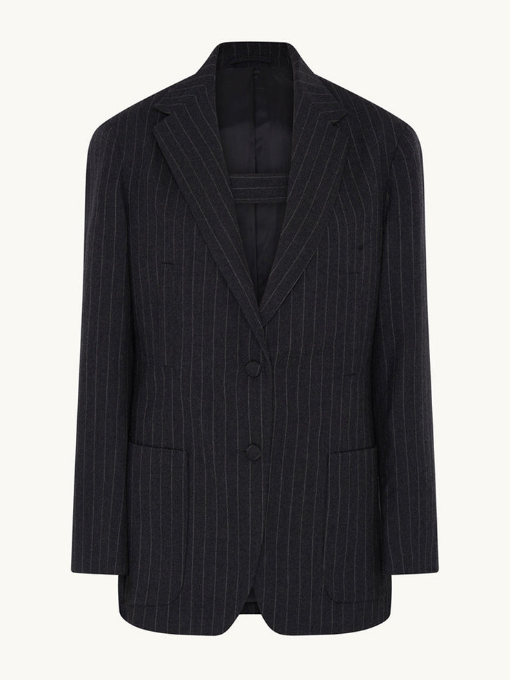 Bianca pinstripe jacket Jacket Racil Charcoal Pinstripe 34  - Collagerie