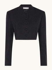 Matilda cropped jacket Jacket Racil Charcoal Pinstripe 34  - Collagerie