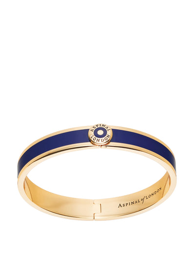 Aspinal Of London Enamel bangle in Navy at Collagerie