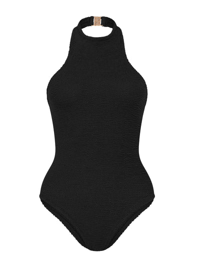 Hunza G Black Polly halterneck swimsuit at Collagerie