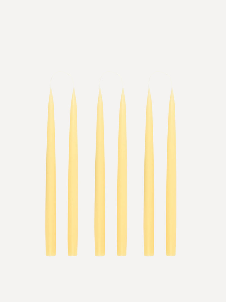 Danish taper candles in pastel yellow (set of 6) Candles & Candleware Rebecca Udall    - Collagerie