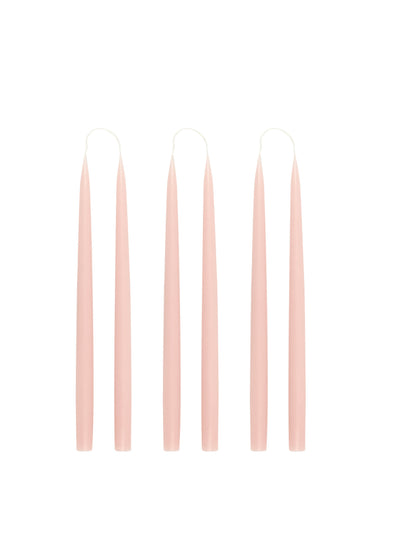 Rebecca Udall Danish taper candles in powder pink (set of 6) at Collagerie