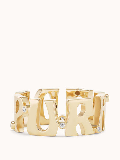 Marlo Laz Pura Vida eternity nameplate ring at Collagerie