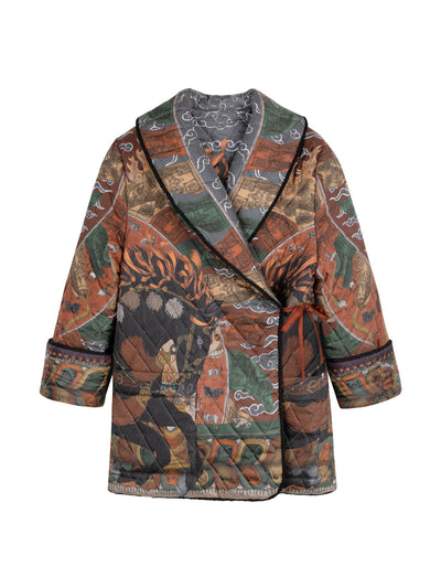 Sabina Savage The wind horse reversible quilted jacket at Collagerie