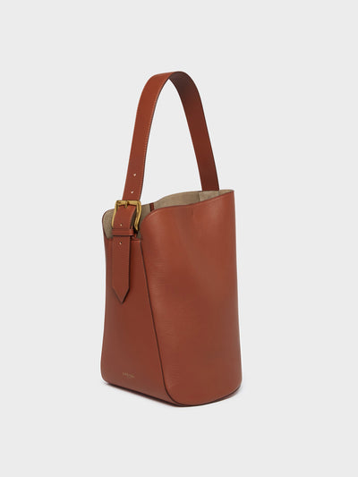 J&M Davidson Terracotta Quiver bucket bag at Collagerie