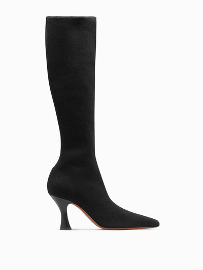 NEOUS Black knit Ran under the knee boot at Collagerie