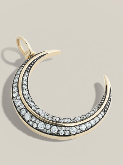 Lucy Delius Crescent moon diamond pendant at Collagerie