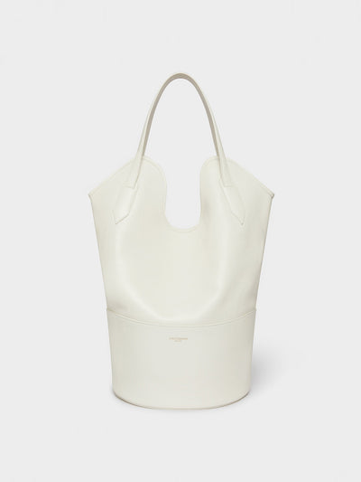 J&M Davidson Cream leather Ray bucket bag at Collagerie