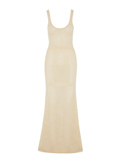 Evarae Soft creme Alexis knitted dress at Collagerie