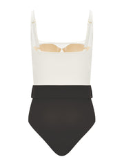Cassandra one piece in black and creme