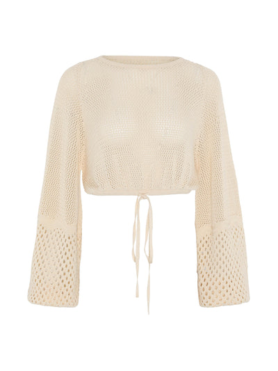 Evarae Soft creme Luna knitted top at Collagerie