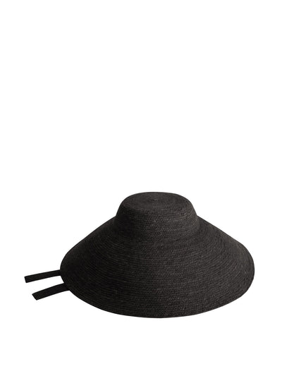 BrunnaCo Reign jute straw hat in black at Collagerie