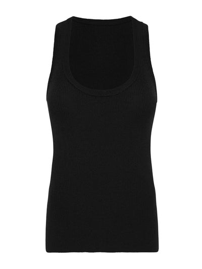 Matteau Black ribbed tank top at Collagerie