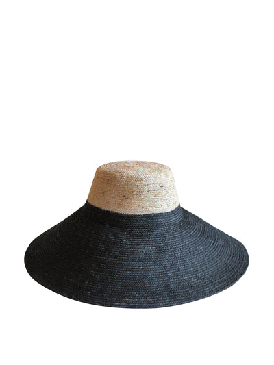 BrunnaCo Riri duo jute handwoven straw hat in natural and black at Collagerie