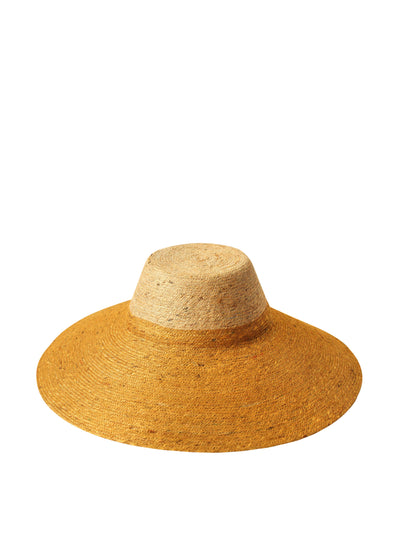 BrunnaCo Riri Duo jute handwoven hat in nude and golden yellow at Collagerie