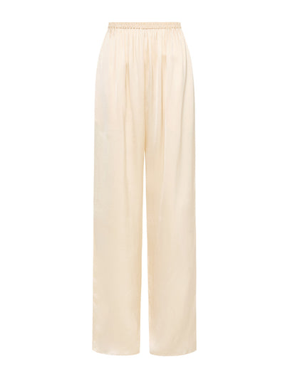 Matteau Ivory relaxed satin pants at Collagerie