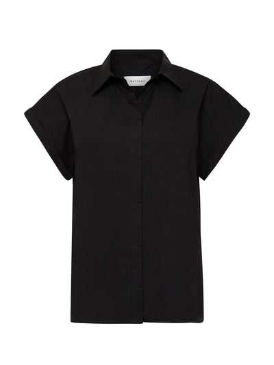 Matteau Black sleeveless shirt at Collagerie