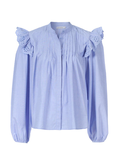 Rae Feather Blue cotton Rachel shirt at Collagerie