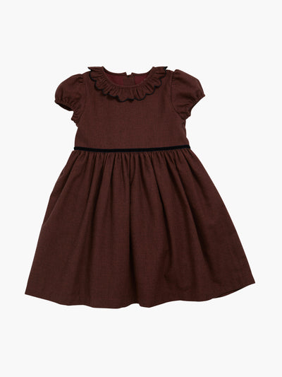 Amaia Burgundy Raisin scalloped dress at Collagerie