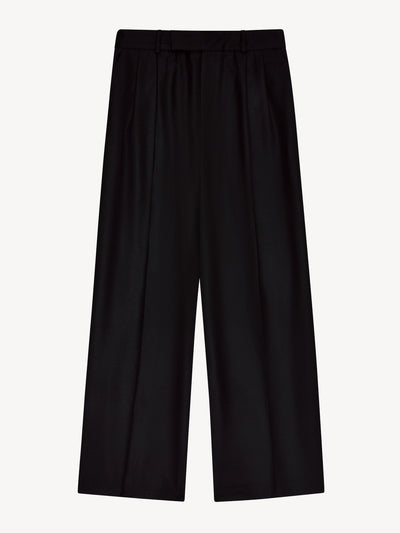 With Nothing Underneath The Rampling: wool trousers in black at Collagerie