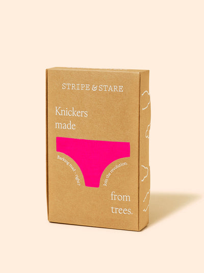 Stripe & Stare Raspberry and neon mint the original knicker at Collagerie