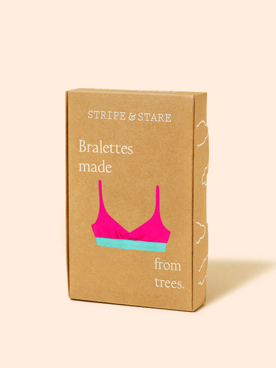 Stripe & Stare Raspberry and neon mint t-shirt bra at Collagerie