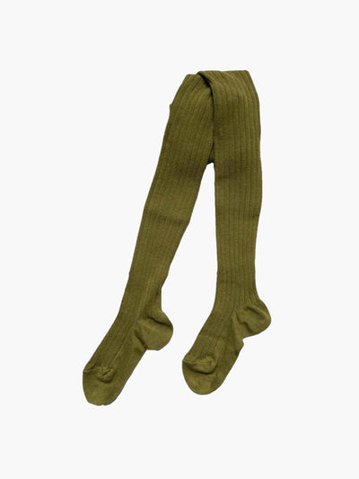 Amaia Green algae ribbed tights at Collagerie