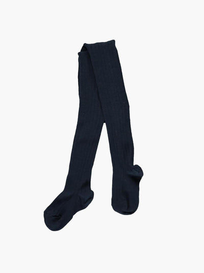 Amaia Navy ribbed tights at Collagerie