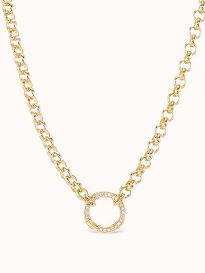 Marlo Laz Pave clasp 4.0 rolo chain necklace at Collagerie