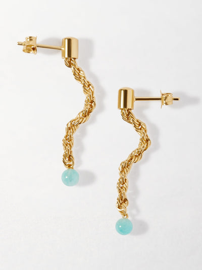 Edge of Ember Coastal rope drop amazonite earrings at Collagerie