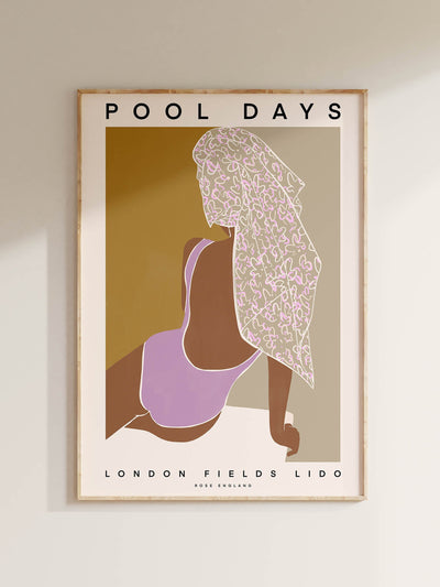 Rose England London Pool Days fine art print at Collagerie