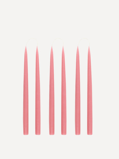 Rebecca Udall Danish taper candles in rose (set of 6) at Collagerie