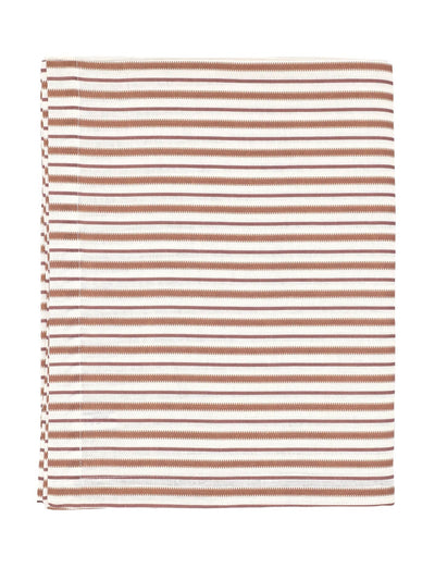 Rebecca Udall Victoria striped linen tablecloth in dusty rosewood at Collagerie