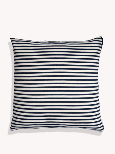 Routes Interiors Black and white Sofia Breton stripe cotton cushion cover at Collagerie