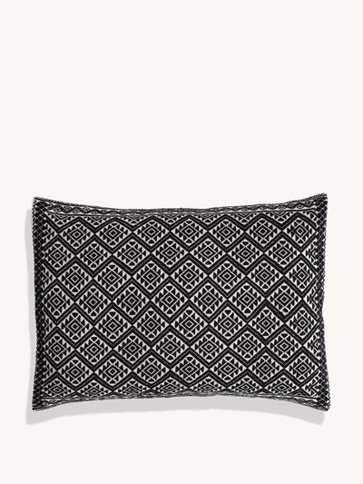 Routes Interiors Black Akna handwoven Brocade cushion cover at Collagerie