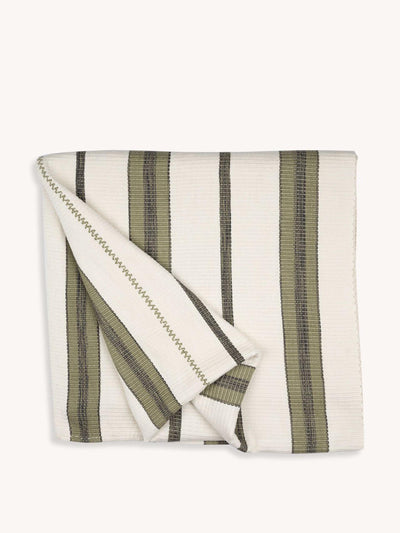 Routes Interiors Sage stripe Pantelhó handwoven throw at Collagerie