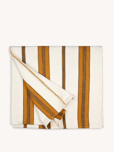 Routes Interiors Yellow stripe Pantelhó handwoven throw at Collagerie